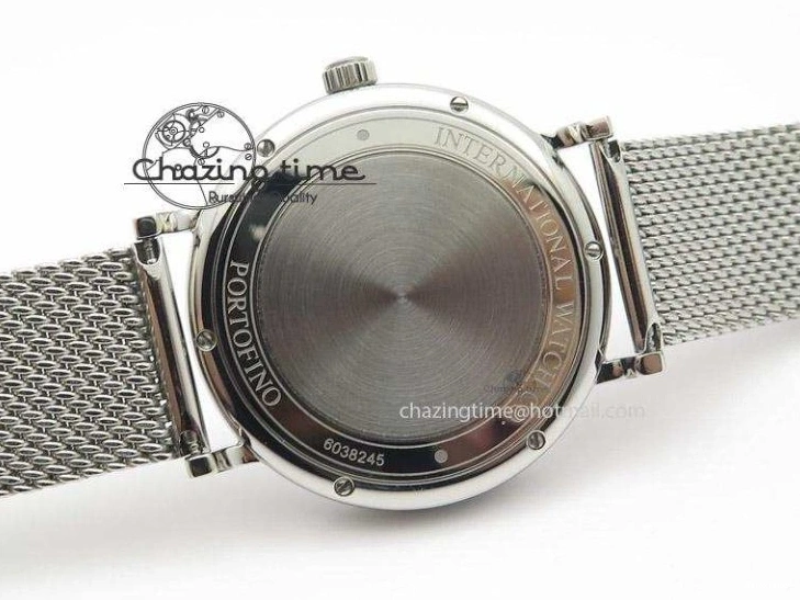 MIROTIME 0130 Portofino SCHAFFHAUSEN SS MKF 1:1 Best Edition White Dial On Mesh Bracelet A TravelReady 7341